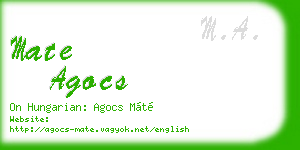 mate agocs business card